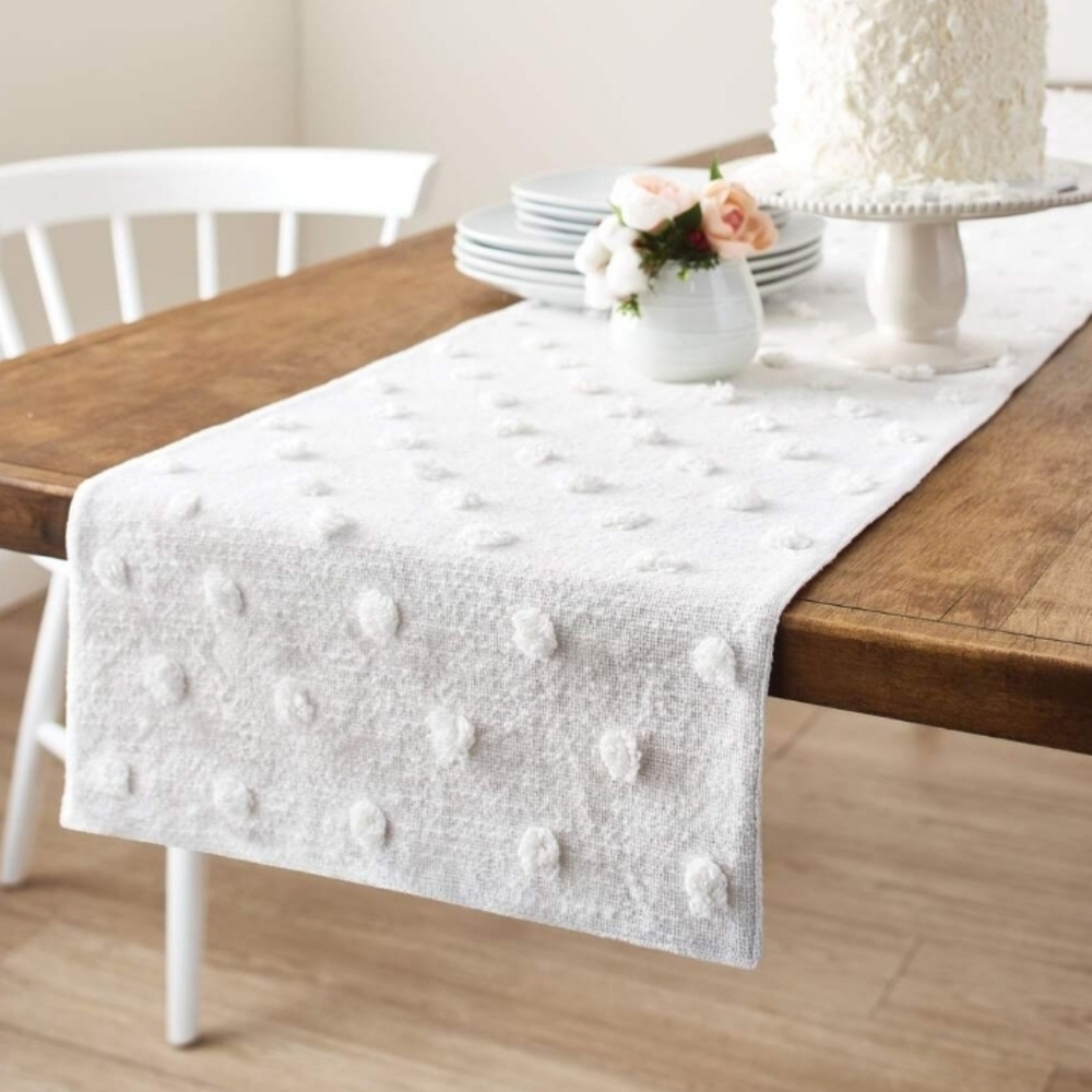 Jillian Harris CANVAS Reversible Table Runner. Red & White. 90x14" Inches